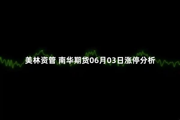 美林资管 南华期货06月03日涨停分析
