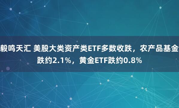 毅鸣天汇 美股大类资产类ETF多数收跌，农产品基金跌约2.1%，黄金ETF跌约0.8%