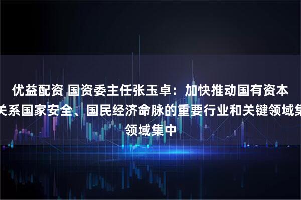 优益配资 国资委主任张玉卓：加快推动国有资本向关系国家安全、国民经济命脉的重要行业和关键领域集中